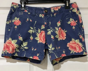 Pantalones Cortos Rojo Camel Talla 11 Juniors Estampado Azul/Rosa con Bolsillos - Imagen 1 de 6