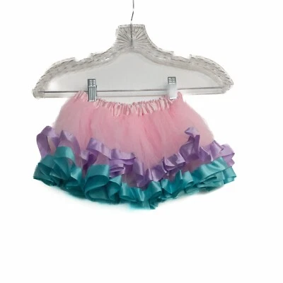 Mini-saia rosa tutu meninas fantasia aquática lavanda puxar tule poliéster tamanho M - Imagem 1 de 4