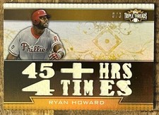 2011 TOPPS TRIPLE THREADS RYAN HOWARD GAME USED RELIC GOLD  8/9