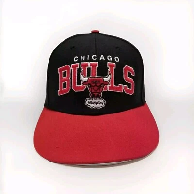47 Chicago Bulls Windy City De Colección Años 90 Snapback Gorra Hipster Negra/Roja Sombrero Foto 1 de 4