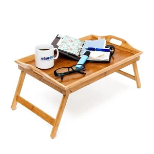 Relaxdays Betttablett Bambus H x B x T ca. 25 x 52 x 33 cm Betttisch als Früh... - Bild 1 von 8