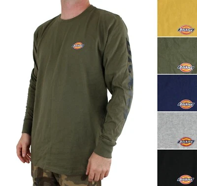 Camiseta para hombre Dickies manga larga estampado de logotipo peso pesado cuello redondo 100 % algodón  Foto 1 de 4