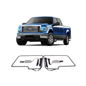 Bright Blue Angel Eye Headlight Halo kit for Ford F-150 09-14 - Picture 1 of 5