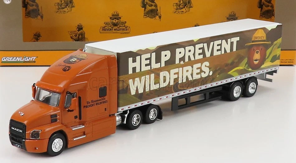 1/64 GREENLIGHT - MACK - ANTHEM TRUCK 2019 - HELP PREVENT WILDFIRES SMOKEY 30323 - Immagine 1 di 1