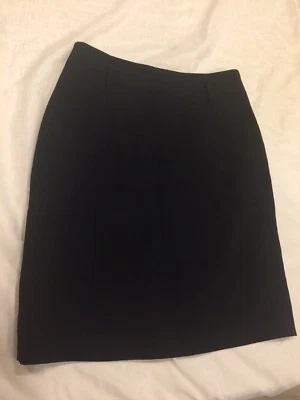 Evan-Picone Career Skirt Straight Black Sz 8P High Waist Wide Belt - Image 1 of 4