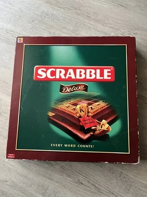 Scrabble Deluxe Edition Vintage Mattel Wooden Tiles Turntable Board - Image 1 of 4