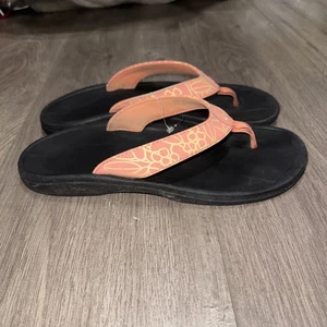 OluKai Ohana Damengröße 7 Flip-Flop Zehenstegsandalen hellbraun schwarz - Bild 1 von 7