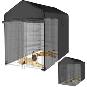 Outdoor Hundehütte Abdeckung Schwarz für 8'Tx4'B 600D Wasserdicht und Langlebig Hunde Cr... - Bild 1 von 7