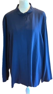 NWT Josephine Chaus Collection Marine Blue Women’s Size 16 Top W One Button - Picture 1 of 16