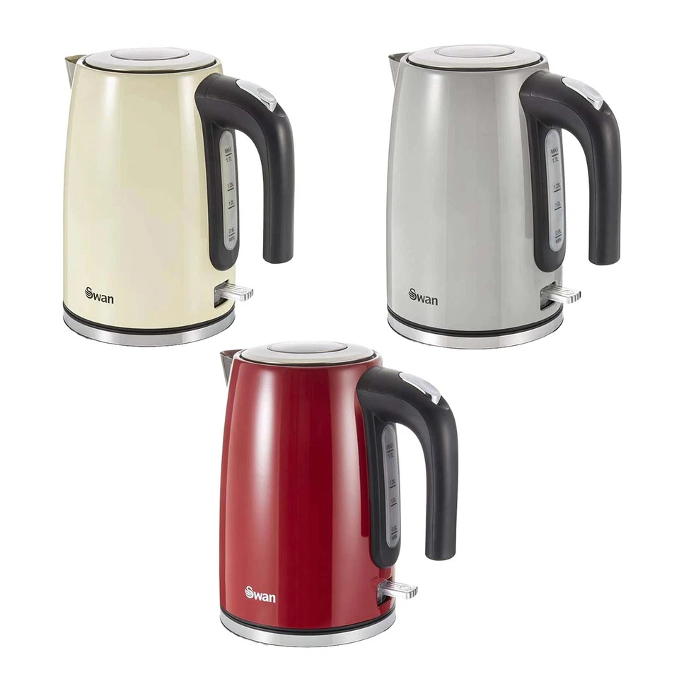 Electric Kettle Cordless Jug 1.7 Litre Overheat Protection Rapid Boil 2200W Swan - Image 1 of 1
