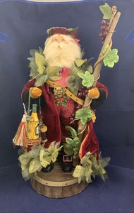 Vintage Neiman Marcus "Bacco Vino" Babbo Natale 18" Figura Natale in piedi - Foto 1 di 10