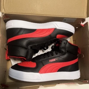 Puma Youth US 6,5 High Top Basketballschuhe schwarz weiß rot Caven Mid JR - Bild 1 von 21