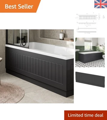 1700mm Black Gloss MDF Side Bath Panel with Adjustable Plinth & Elegant Design - Image 1 of 4
