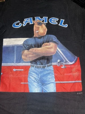 Vintage Joe’s Garage Camel Cigarettes Pocket T Shirt L 1993 Graphic Print - image 1 of 4