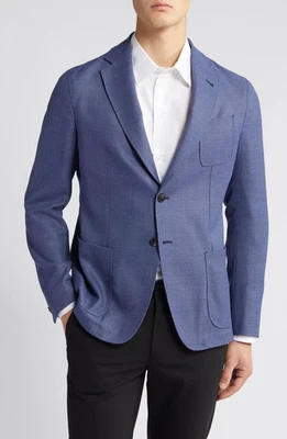 NEW Emporio Armani Blue Textured Wool Sport Coat Sz 40R NWT $995 - Image 1 of 4