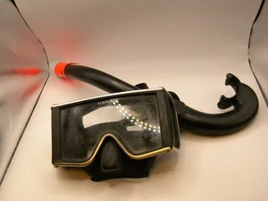 Gafas de buceo envolventes de vidrio templado vintage Scubapro con DACOR TURBO SNORKEL - Imagen 1 de 12