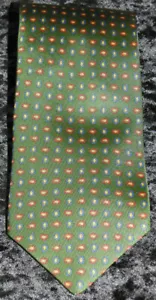Hilditch & Key Green w/ Multicolor Neat Paisley Print Silk Tie 59 x 3 1/2" - Picture 1 of 2