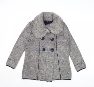 Marks & Spencer Womens Beige Acrylic Blend Pea Coat Size 12 - Picture 1 of 10