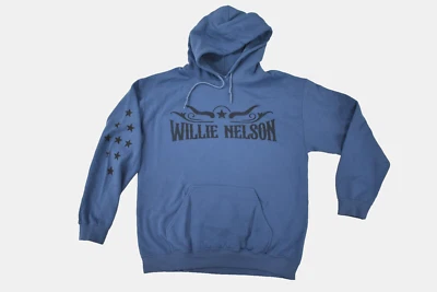 Sudadera con capucha azul Willie Nelson Outlaw Willie Rootswear para hombre y mujer nueva pequeña Foto 1 de 4