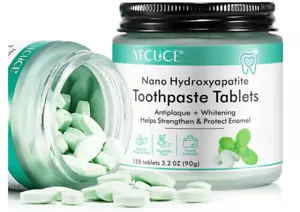 150pcs Toothpaste Tabs, Nano Hydroxyapatite,Fluoride-Free, Eco & Travel Friendly - Picture 1 of 7