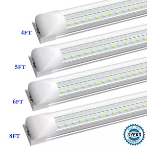 T8 4FT~8FT LED Tube Lights 36W~90W LED Shop Light Garage Ceiling Fixtures 6000K - Picture 1 of 19