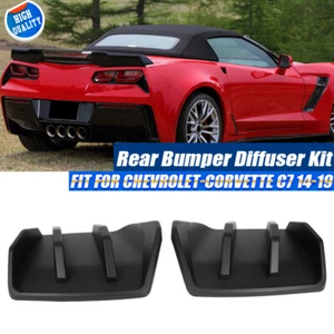 For 2014-2019 Corvette C7 Z06 STG 3 Big Fin Matte Black Rear Bumper Diffuser Kit - Picture 1 of 13