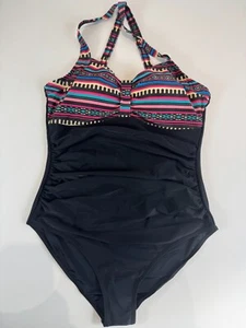 Traje de baño acolchado con control de barriga para dama talla XL UK 16-18 negro - Imagen 1 de 5