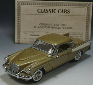 DANBURY MINT 1957 STUDEBAKER GOLDEN HAWK COUP CAR GOLD 1:24 SCALE DIE CAST #4 - Picture 1 of 10