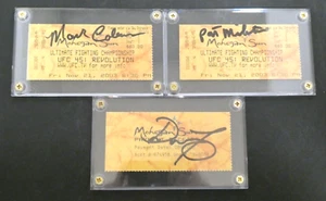 Mark Coleman Pat Miletich Don Frye MMA Legends Signed UFC 45 Tickets - Picture 1 of 7