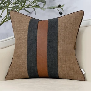Yangest Patchwork Pillow Cover 18X18 Inch Luxury Cotton and Linen Cushion Cover  - Picture 1 of 12