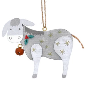 Gisela Graham Donkey Christmas Tree Hanging Decoration Farm Ornaments Grey - Picture 1 of 1