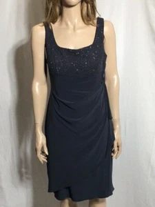 Women's NWOT Alex Evenings Gray Metallic Cropped Petite One Piece Dress Size 8P - Picture 1 of 7