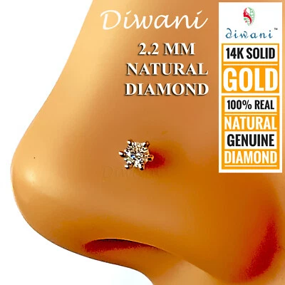 2.2mm Echt Si Diamant Hochzeit Nase Lippen Labret Schraube Anstecknadel Piercing - Bild 1 von 4