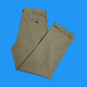 Geoffrey Beene Mens Size 38x32 Wrinkle Resistant Classic Dress Khaki Trousers - Picture 1 of 21