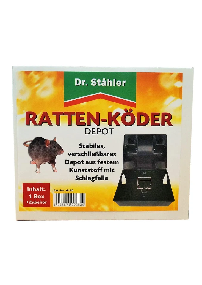 Dr Stähler  Ratten-Köder Depot stabile Köderbox mit schlagkräftiger Falle - Bild 1 von 1