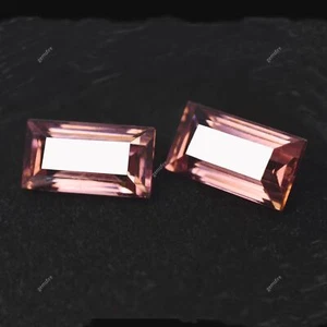 Par de piedras preciosas CERTIFICADAS 16 quilates zafiro natural Padparadscha corte esmeralda - Imagen 1 de 17