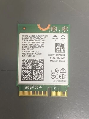 Intel HP L57250-002 01AX798 AX201NGW WLAN 11ax 2x2 INT 2230 NV WIFI Card - Image 1 of 4