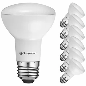 Sunperian 6 Pack BR20 LED Flood Bulb 6W 2700K Warm White 550lm Dimmable E26 - Picture 1 of 7