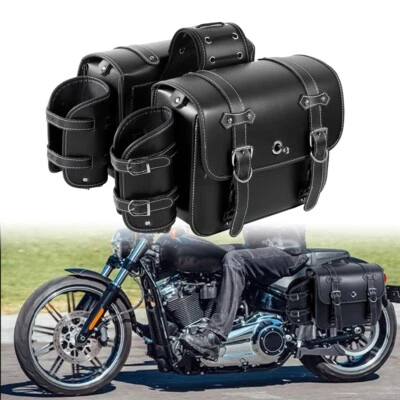 Motorcycle Saddle Bag w/ cup holder For Honda VTX1300C VTX1800C Spirit 750 VT750 - Image 1 of 4