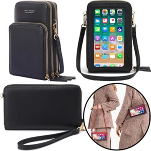 Women Crossbody Phone Purse Touch Screen Wallet RFID Blocking with 2 Straps Gift - Picture 1 of 36