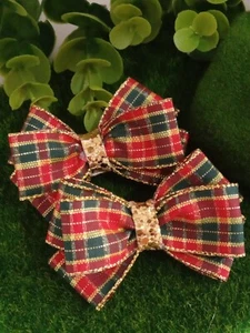Christmas Red Hair Bow Set Baby Toddler Kids Hair Accessories - Picture 1 of 4