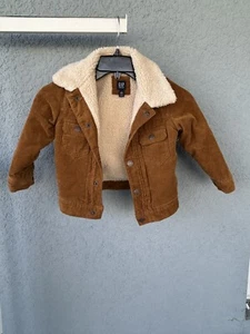 Boy’s GAP KIDS Cotton Courderoy Fur Inside Full Snap Front Pockets Jacket Size 3 - Picture 1 of 6