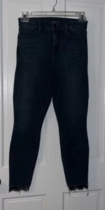 Anthropologie LEVEL 99 Tayna High Rise Denim Skinny Jeans Elegant Lace Hems 28 - Picture 1 of 4