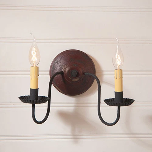 Irvin's Tinware Ashford Wall Sconce - Americana Colors - Primitive Light - New - Image 1 of 1