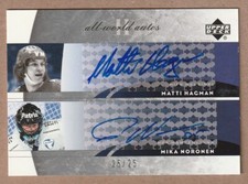 2004-05 UD Hockey All World Edition MATTI HAGMAN/ MIKA NORONEN Auto 25/25