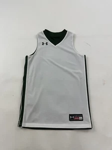 Under Armour Basketball Jersey Youth Boys Medium White Green Reversible Practice - Picture 1 of 11
