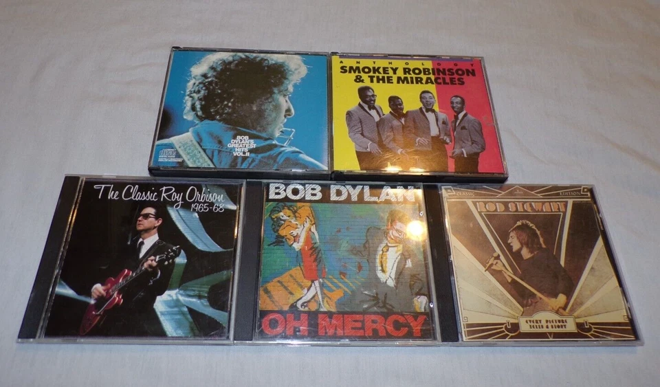 Lot 7 Rock Music CDs Smokey Robinson & The Miracles Bob Dylan Roy Orbison Motown Foto 1 de 4