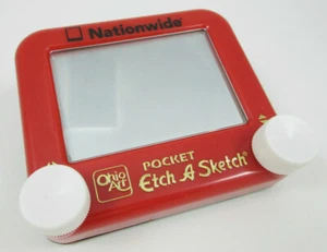 Pocket Etch-A-Sketch 4"x 3.5'' Nationwide (Red) - Picture 1 of 2
