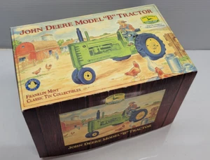 Franklin Mint Tin Lithograph Wind up John Deere Model "B" Tractor Vintage - Picture 1 of 5