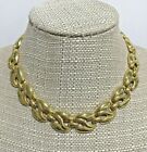 Vintage 1980's chunky gold tone chain link choker necklace mod retro fashion 